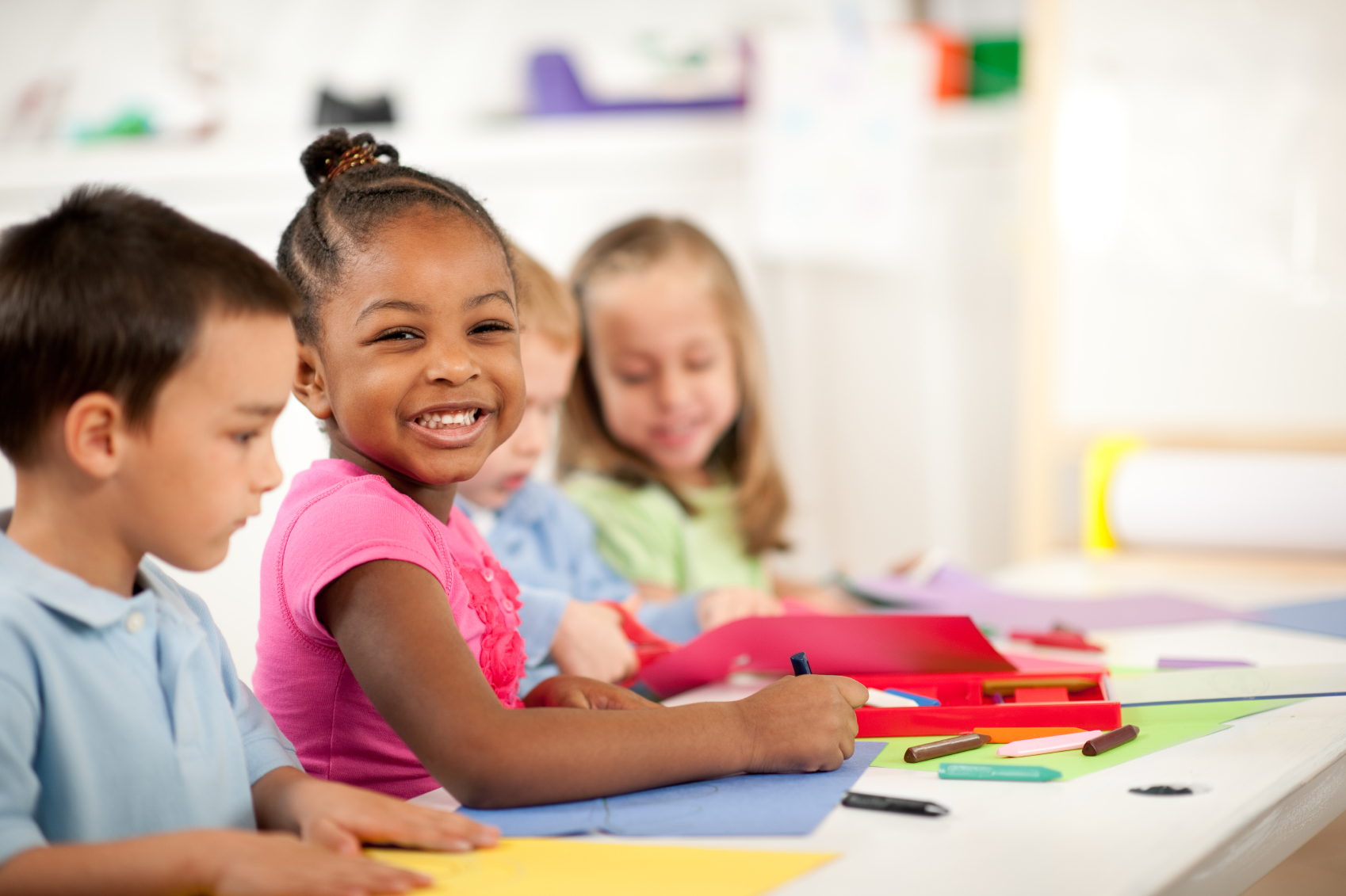 Preschool children doing activities.